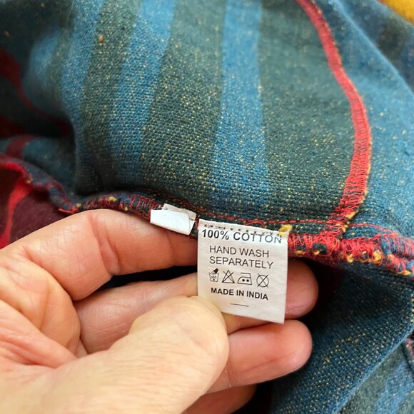 Earthbound Adult S Open-Front Hooded Jacket Cotton Southwestern Stripe - Picture 8 of 8